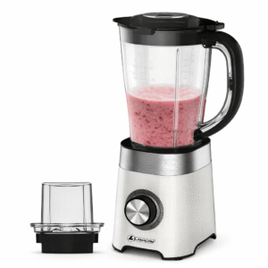 ChatGPT Image 14 فبراير 2026، 05_03_18 م BLENDER ELECTRIQUE PLASTIQUE 1.5L+MOULIN LAMACOM عصارة كهربائية